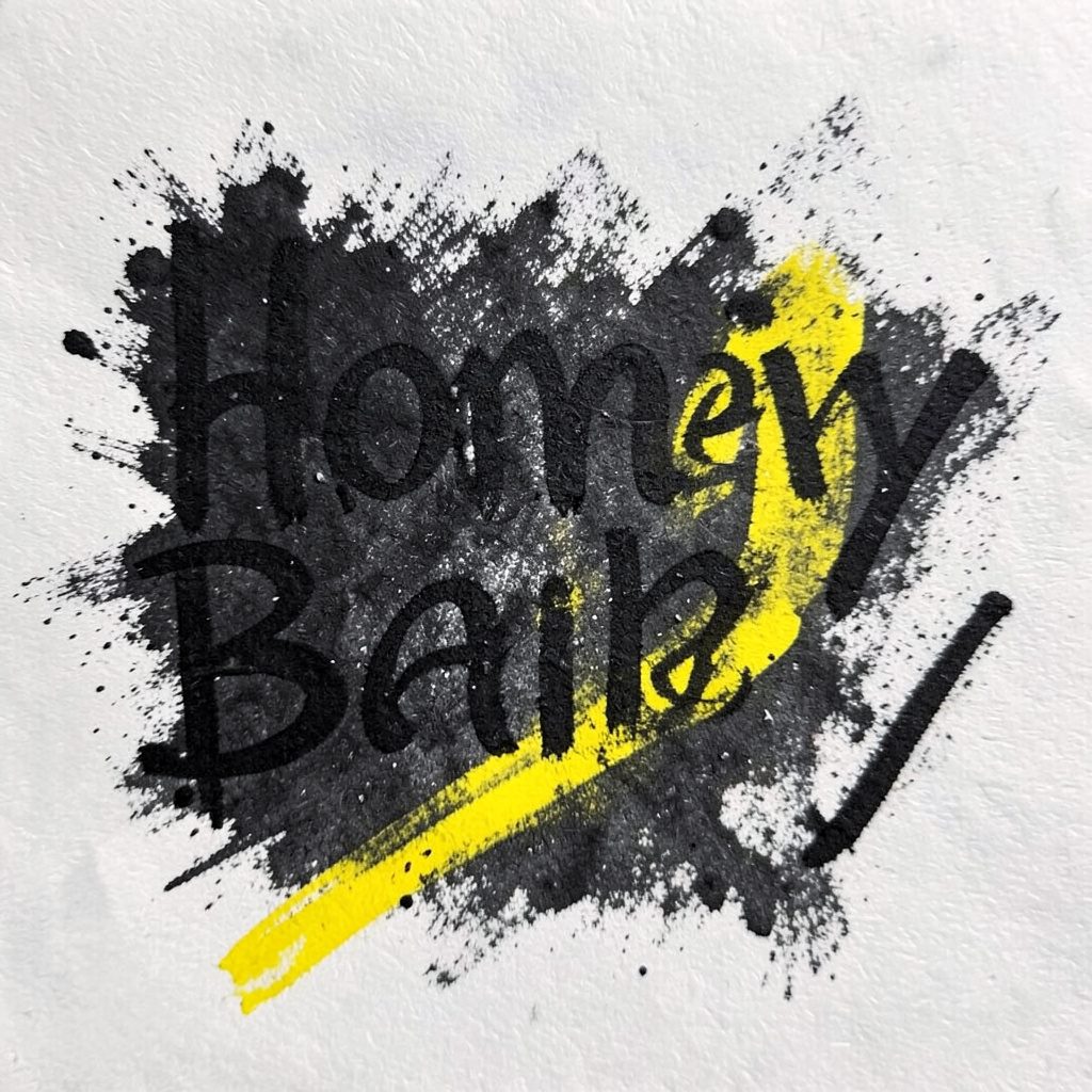 A friendly charcoal illustration of a speech bubble with a question mark beside a stack of manga, in warm navy and yellow accents.